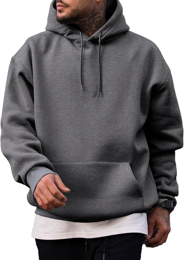 JMIERR Mens Casual Cotton Hooded Collar Drawstring Hoodies Pullover Sweatshirts Casual Long Sleev... | Amazon (US)