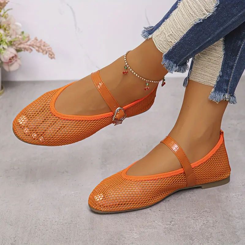 Flat Shoes Women s Breathable Mesh Casual Ankle Buckle Strap - Temu Australia | Temu Affiliate Program