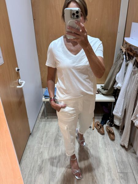 Vintage white Tee - medium 
Twill Cargo pants - wearing size small Reg but need Medium Tall

Summer style 

#LTKStyleTip #LTKFindsUnder50 #LTKSaleAlert