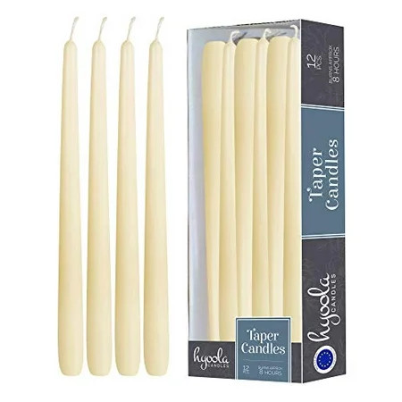 Hyoola 10 Wool White Taper Candles - Dripless Tapers (12 Pack) | Walmart (US)