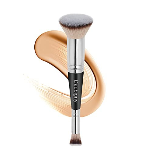 Daubigny Makeup Brushes Dual-ended Pro Foundation Brush Concealer Brush Perfect for Any Look Premium Hair Flat Top Flawless Brush Ideal for Liquid, Cream, Powder,Blending, Buffing,Concealer | Amazon (US)