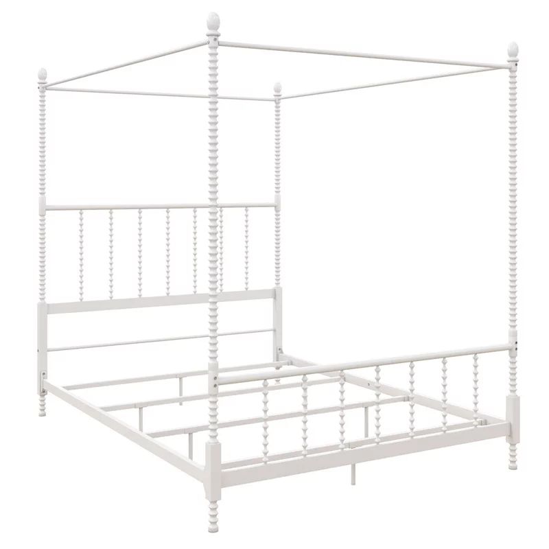DHP Emerson Metal Canopy Bed in Full Size Frame in White | Walmart (US)