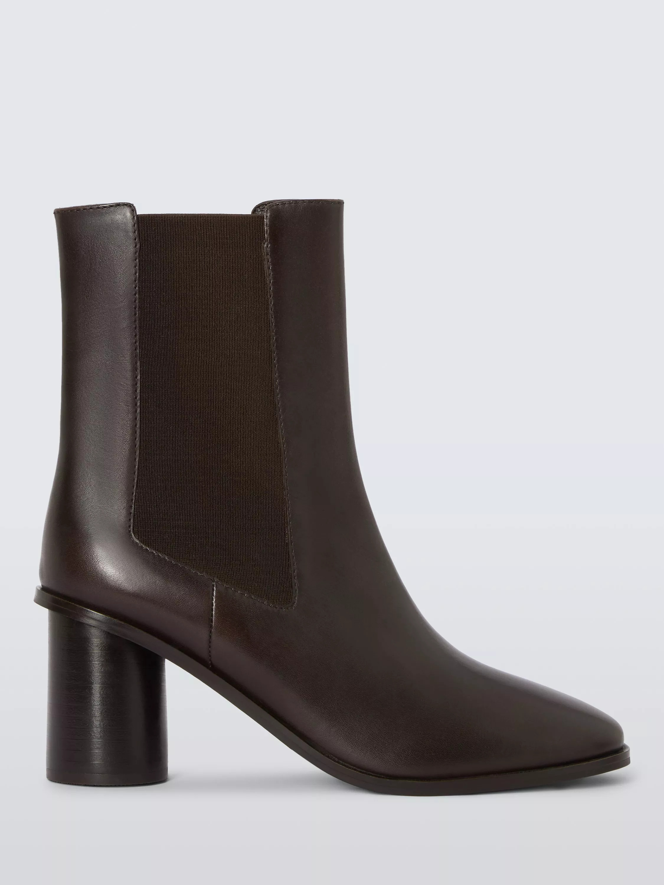 John LewisPeonie Leather Stacked Heel Chelsea Ankle Boots, Chocolate | John Lewis (UK)