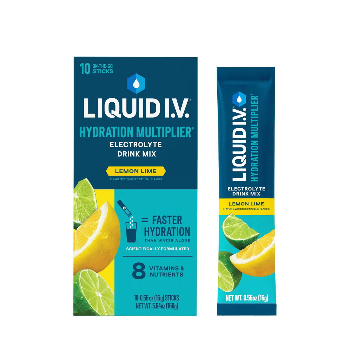 Liquid I.V. Hydration Multiplier Vegan Powder Electrolyte Supplements - Lemon Lime - 0.56oz each/... | Target