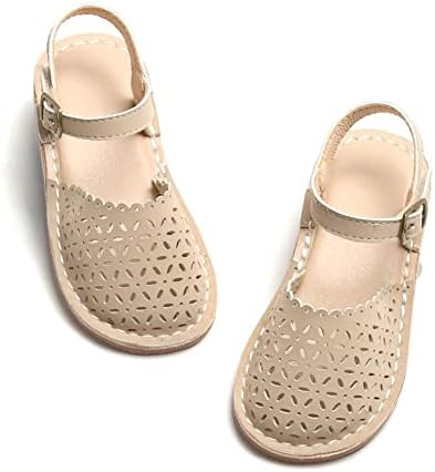 THEE BRON Toddler Girl Vintage Closed-Toe Sandals Hollow Out Rustic Summer Shoes | Amazon (US)