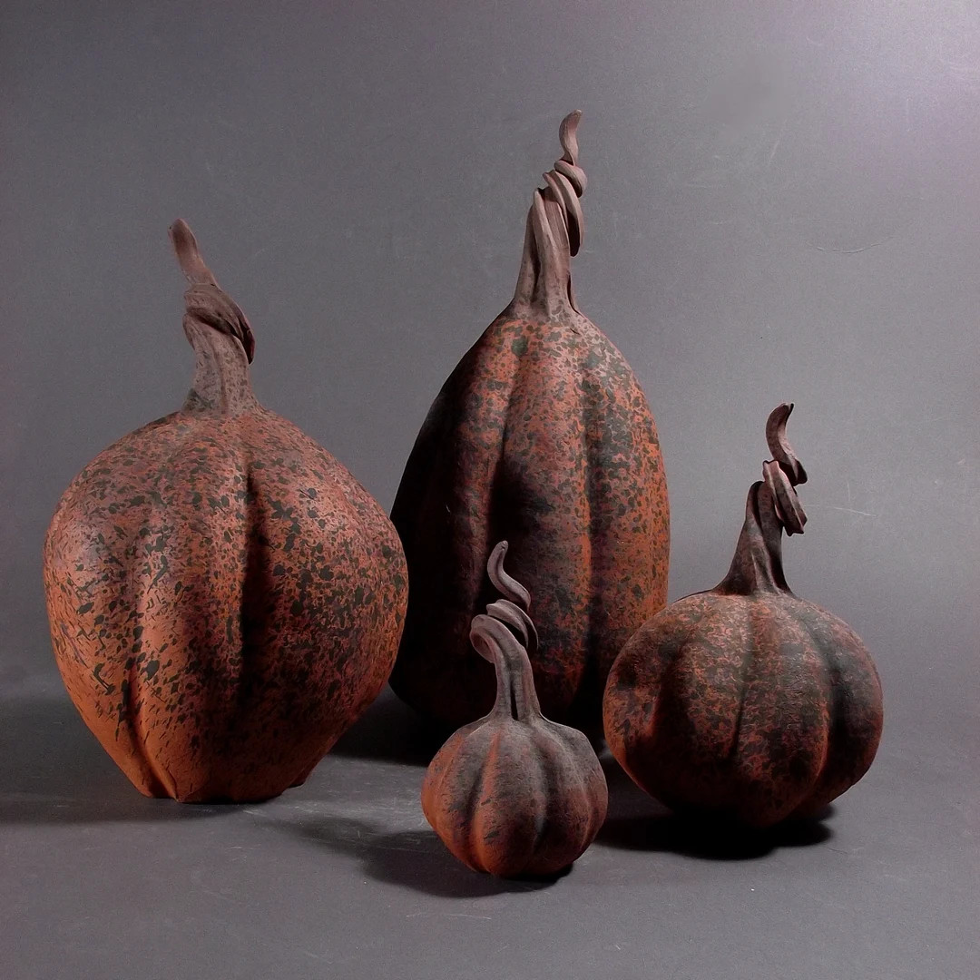 Red Earthware Pumpkins, Various Sizes - Etsy | Etsy (US)