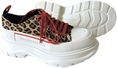 Alexander Mcqueen Sneakers Tread Slick leopard-print Athletic Shoes 36.5 trainer | eBay US