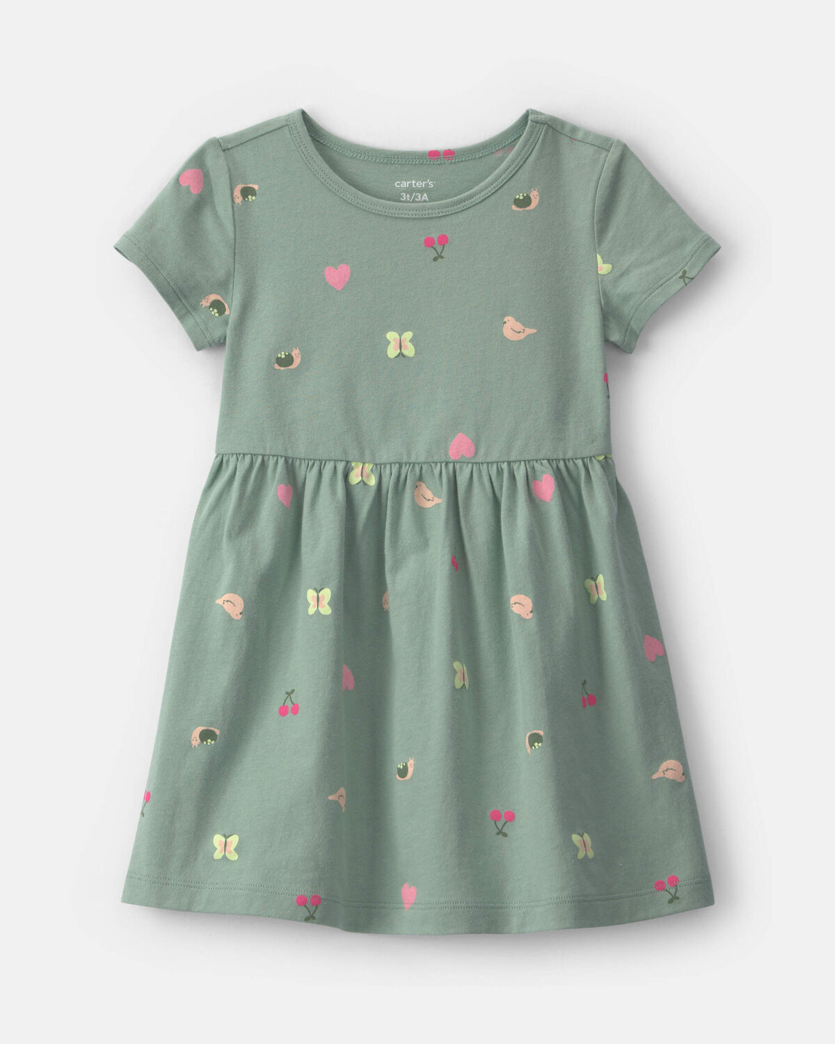Toddler Girl Butterfly Short-Sleeve Dress - Green | Carter's Inc