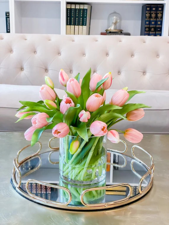 Faux Tulip Flower Arrangement-real Touch Tulips-tulip | Etsy | Etsy (US)
