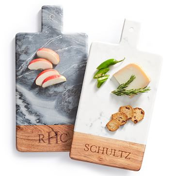 Wood and Marble Paddle Cheese Board | Mark and Graham | Mark and Graham