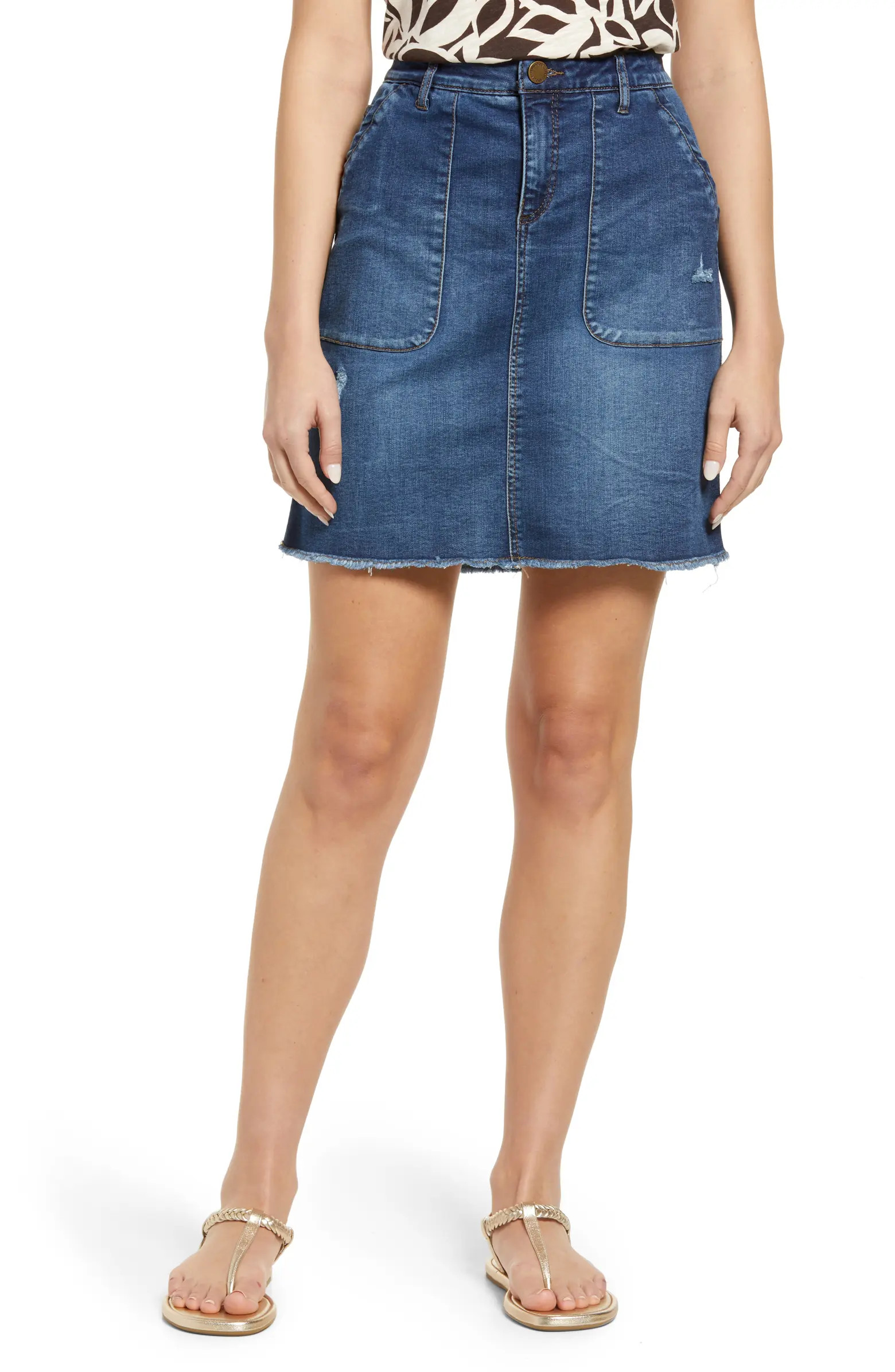'Ab'Solution Patch Pocket Denim Skirt | Nordstrom