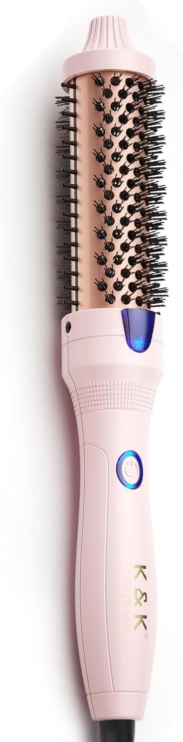 K&K 1.25 Inch Tourmaline Ionic Hot Brush Hair Curler for Loose & Volume Curls, Long Hair Heated S... | Amazon (US)