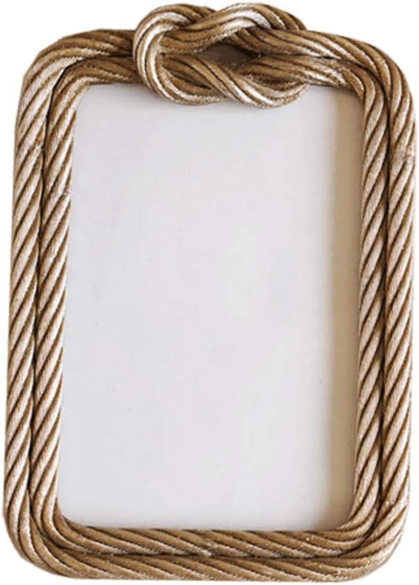 Resin Woven Rope Nordic Photo Frame Set, Modern Minimalist Gold Soft Decoration | Amazon (US)