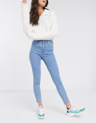 Pull&Bear high waist jegging in light blue | ASOS (Global)