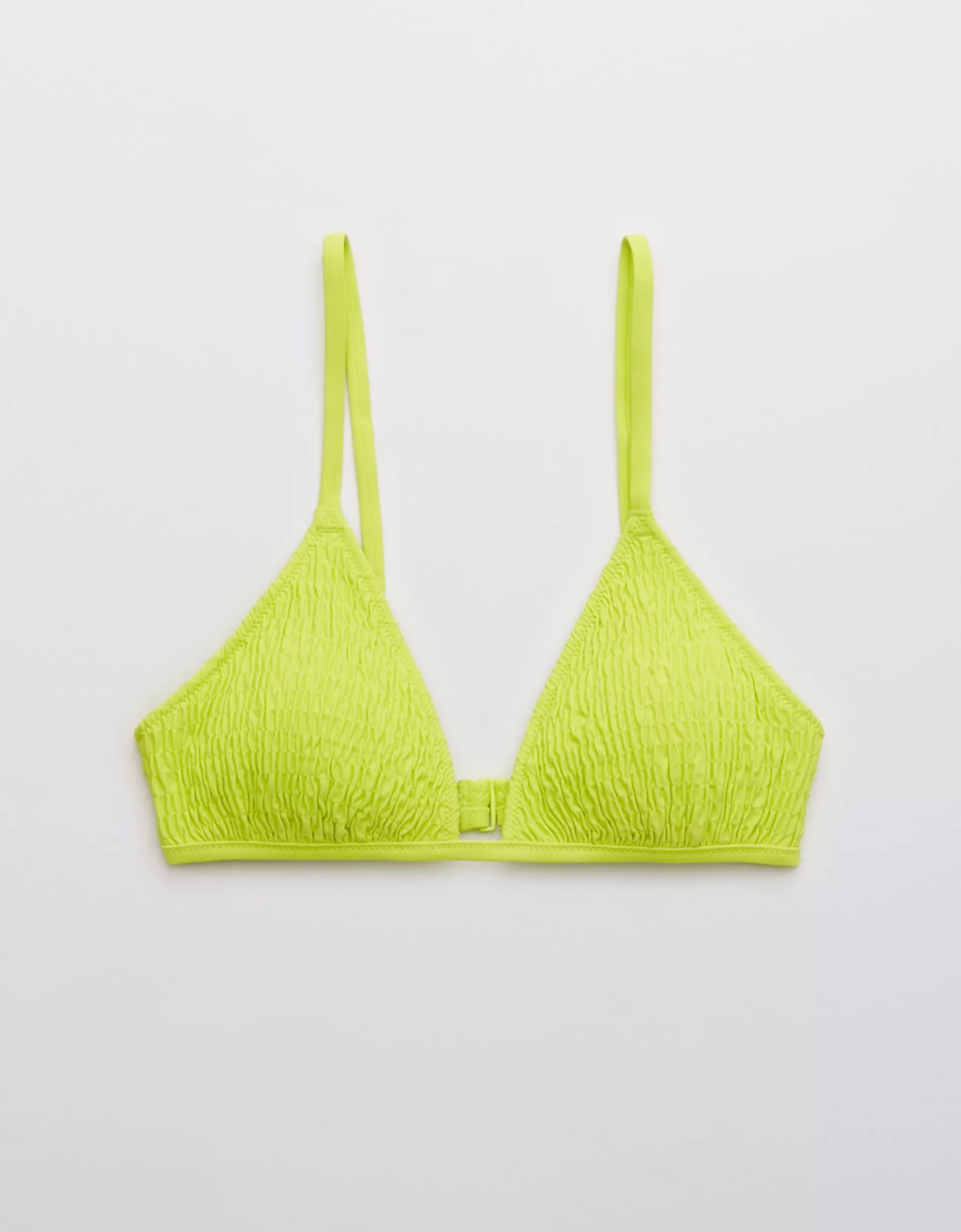 Aerie Smocked Triangle Bikini Top | American Eagle Outfitters (US & CA)