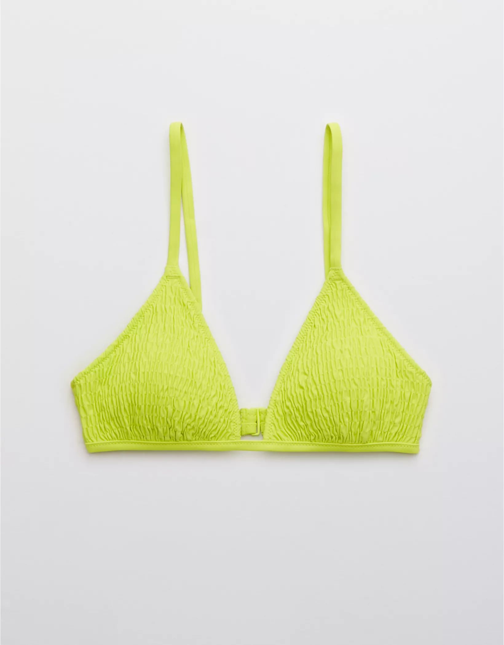 Aerie Smocked Triangle Bikini Top | American Eagle Outfitters (US & CA)