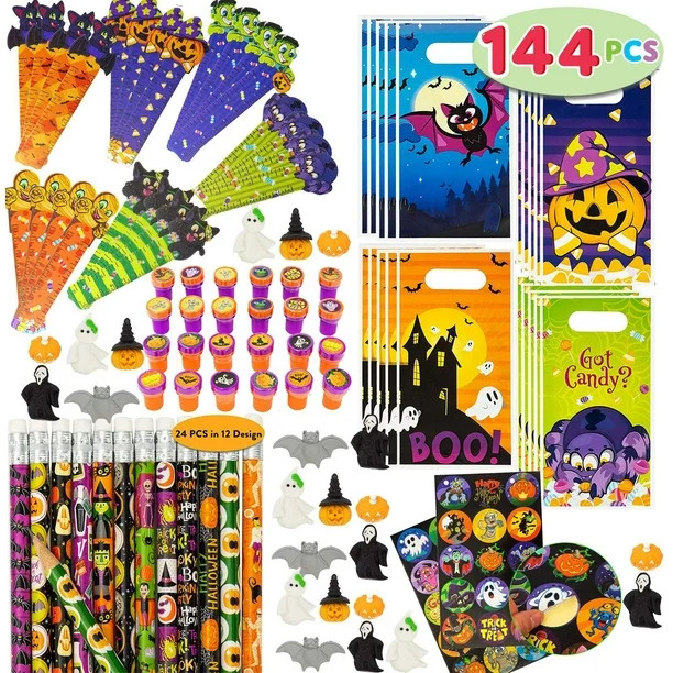 Gold Toy Assorted Halloween 24 Pack Themed Stationery Kids Gift Set Trick Treat Price Party Favor... | Walmart (US)