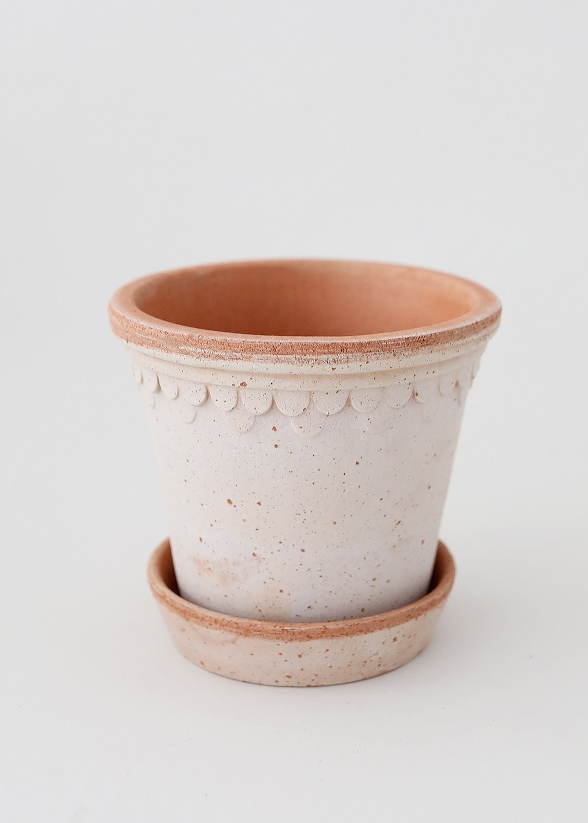 Bergs Pink Washed Terra Cotta Pot and Saucer - 6" Tall x 6.25" Wide with Drainage | Afloral (US)