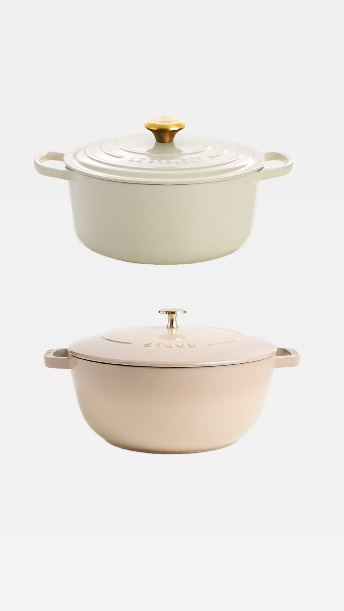 Le Cruset in Cream v Staub in Sesame  

#LTKHome #LTKSaleAlert #LTKGiftGuide