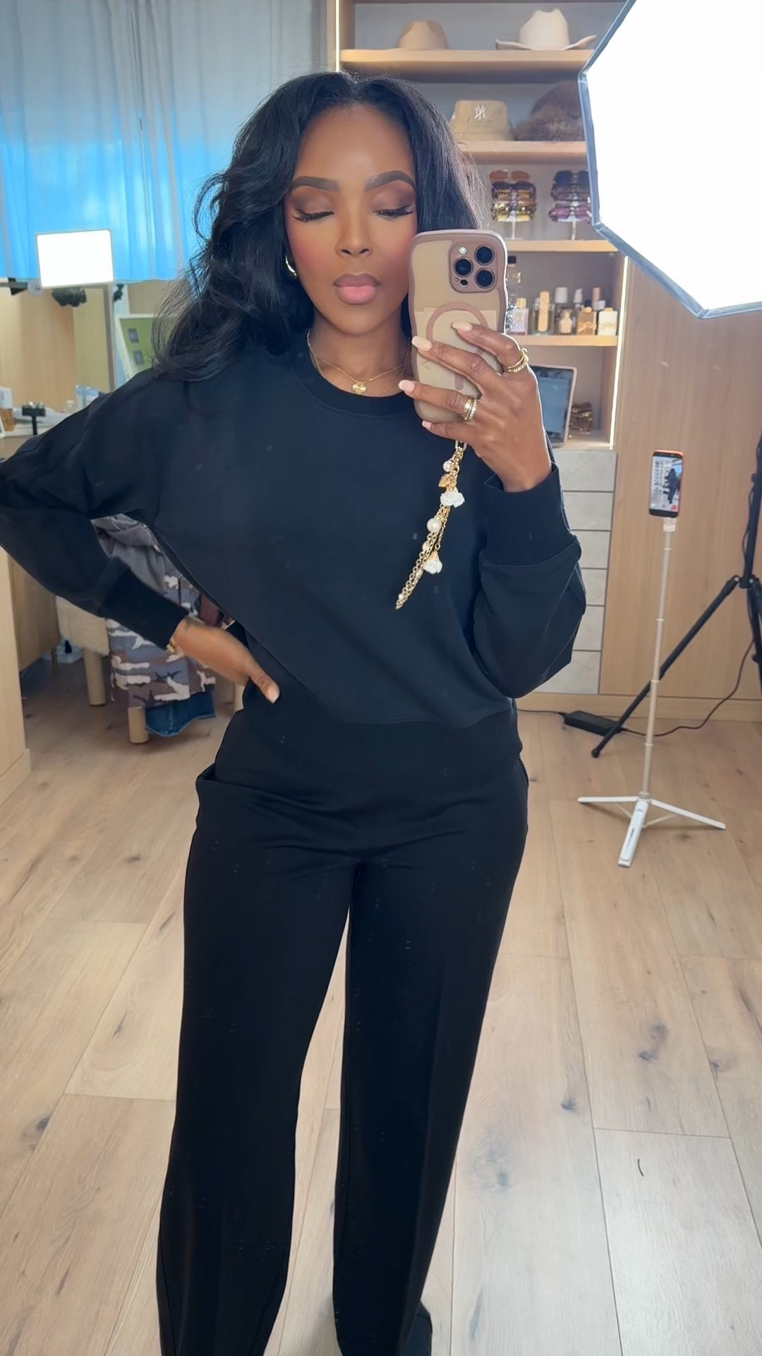 Effortless Black, Everyday Elevated — This all-black Spanx set is the definition of polished comfort. Soft, stretchy, and smoothing in all the right places, it’s one of those pieces you’ll reach for on repeat while still looking put together.

Perfect for travel days, casual errands, work-from-home looks, coffee runs, and off-duty weekends.

📏 Sizing: Top (Small) • Pants (Small)  
Measurements: 5’4” · 138 lbs · 34D · 27” waist · 40” hips

Use code KFFXSPANX for 15% off your first order + free shipping.

Save this post.

Black lounge set, Spanx matching set, elevated casual outfit, comfortable chic outfit, everyday black outfit, travel outfit idea, flattering lounge wear, minimalist wardrobe staple.

Follow me on Instagram and YouTube @kirasfashionfinds

#LTKootd #LTKgrwm