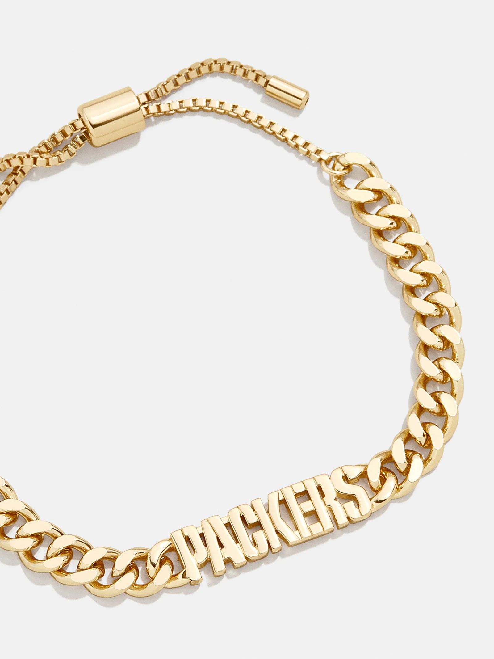 Green Bay Packers NFL Gold Curb Chain Bracelet - Green Bay Packers | BaubleBar (US)