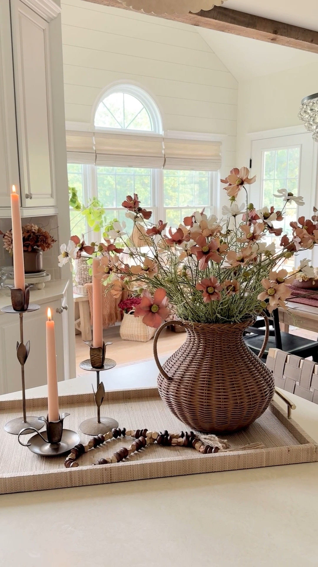 My favorite taller candle stick holders are on sale (the shortest one is not in stock.) Taper candles, my favorite woven vase is back in stock. Also in stock are similar much more reasonably priced woven vases  Counter stools, black dining chairs, dining table, Robert Abbey crystal chandelier. Florals shown in woven shade with handles are from Hobby Lobby so I can’t link. Other eucalyptus stems are. 

#LTKHome #LTKFindsUnder50 #LTKSaleAlert