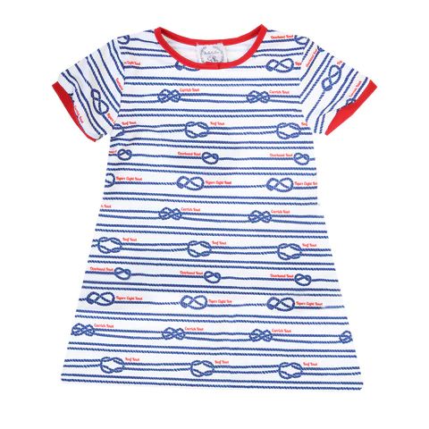 Girl Nautical Knots Short-sleeve Nightgown | The Bella Bean