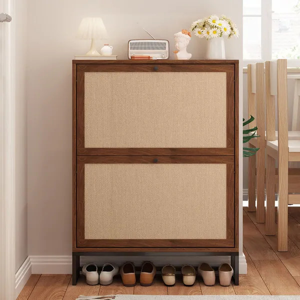 34.7in.H Wood Shoes Storage Cabinet - Bed Bath & Beyond - 43294318 | Bed Bath & Beyond