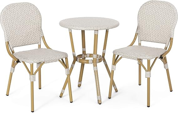 Christopher Knight Home Arthur Bistro Set, Light Brown + Bamboo | Amazon (US)