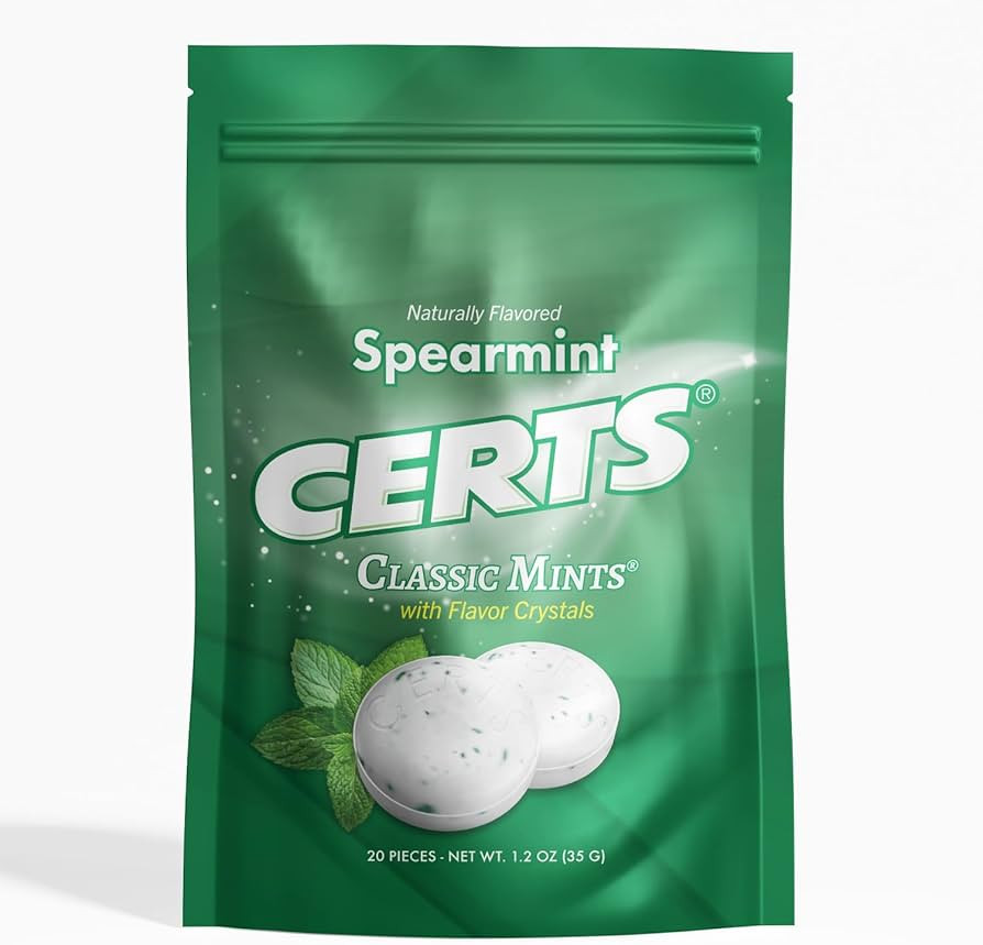 Certs Mints - Classic Fresh Breath Mint, Spearmint, Sugar Free, 20 Count | Amazon (US)