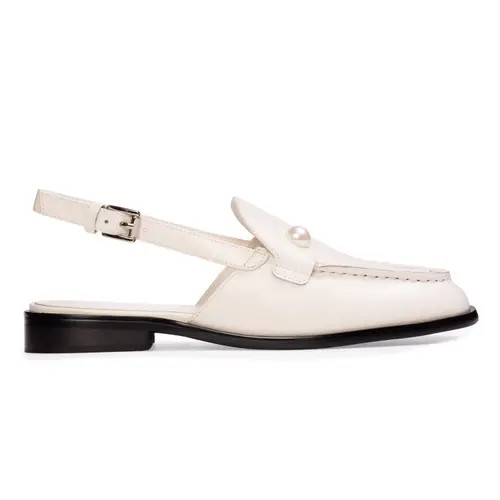 BLACK SUEDE STUDIO Haven Slingback Loafer in Coconut Leather at Nordstrom, Size 35 Eu | Nordstrom