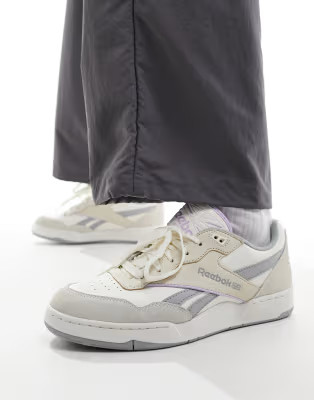 Reebok BB 4000 II unisex sneakers in chalk with lilac and gray detail | ASOS (Global)
