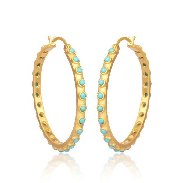 Turquoise Hoop Earrings | Christina Greene 