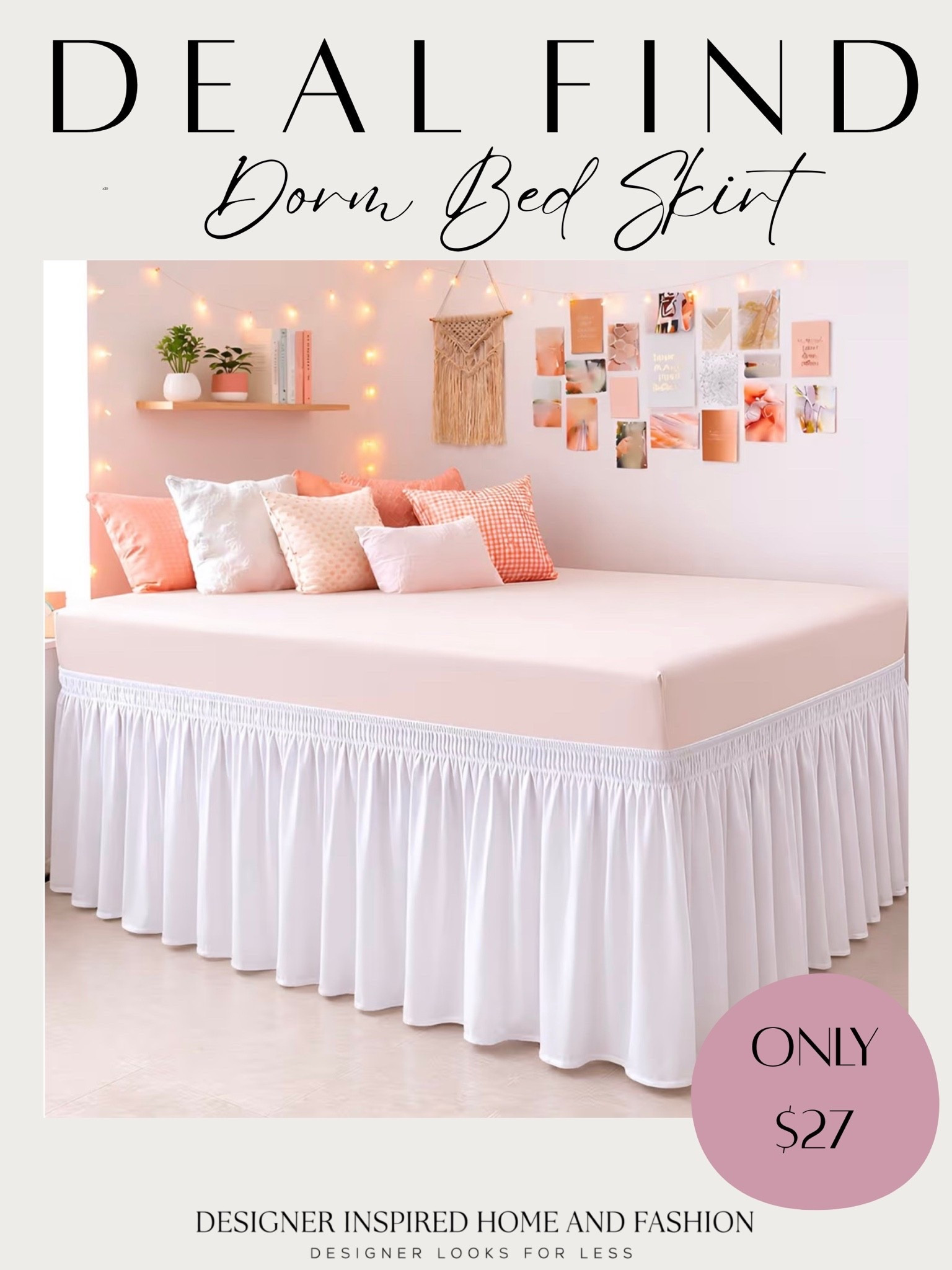 Dorm extra long bed skirt $27!

#LTKHome #LTKSaleAlert #LTKmomlife