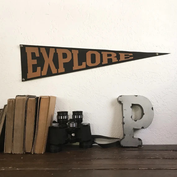 Personalized Leatherette Pennant Flag Explore  Custom Vintage | Etsy | Etsy (US)