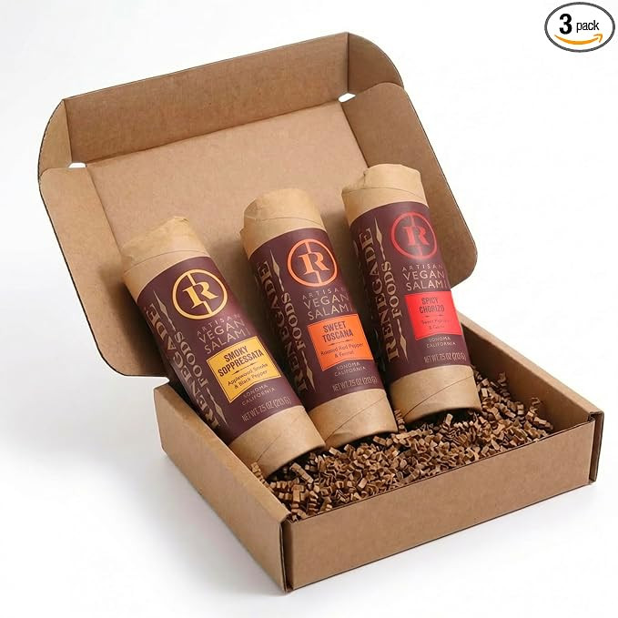 Renegade Foods Artisan Vegan Salami | 3 Pack | Smoky Soppressata, Sweet Toscana, Spicy Chorizo | ... | Amazon (US)