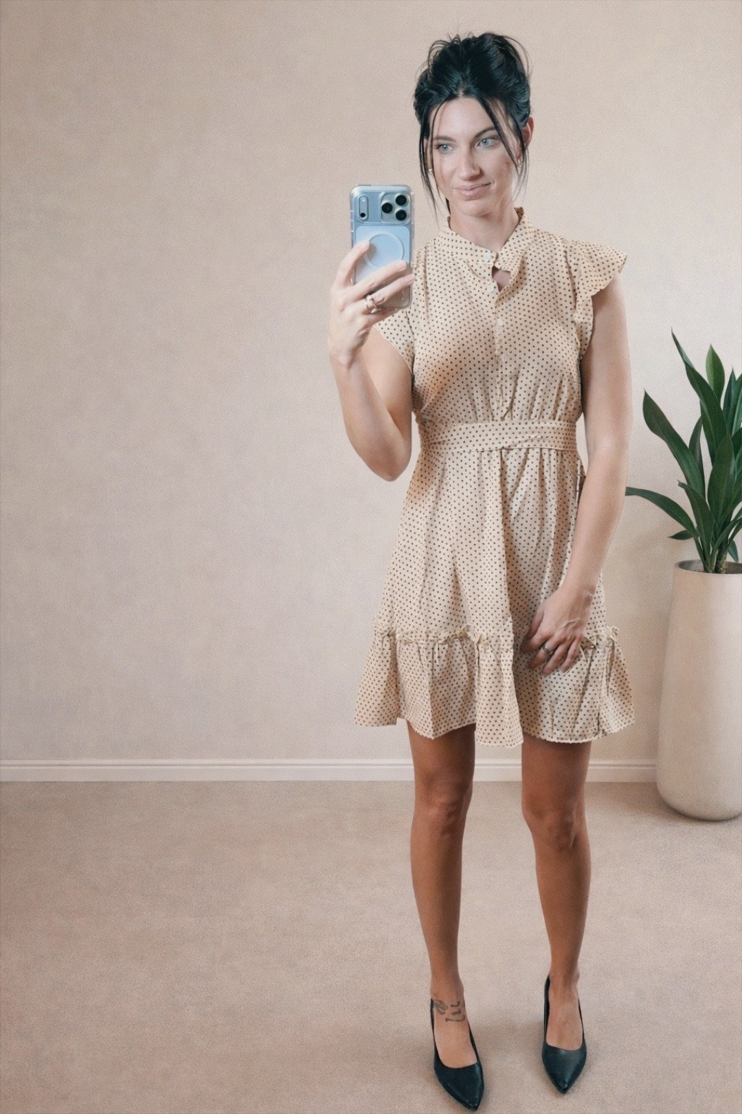 This precious polka dot dress comes in several colors. It's perfect for work, church, brunch, and spring events. *I have the belt tied backward like a dork in this pic. It looks better with the bow in front.*

#LTKootd #LTKWorkwear #LTKTall
