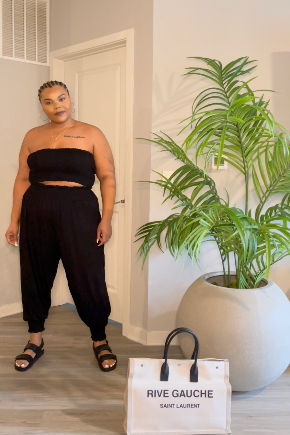 Plus size black tube top and harem pants set. It’s giving genie in a bottle and I love that for us!! This spring and summer two piece set is so comfortable, cool, and versatile. You need this!

#LTKunder100 #LTKcurves #LTKstyletip