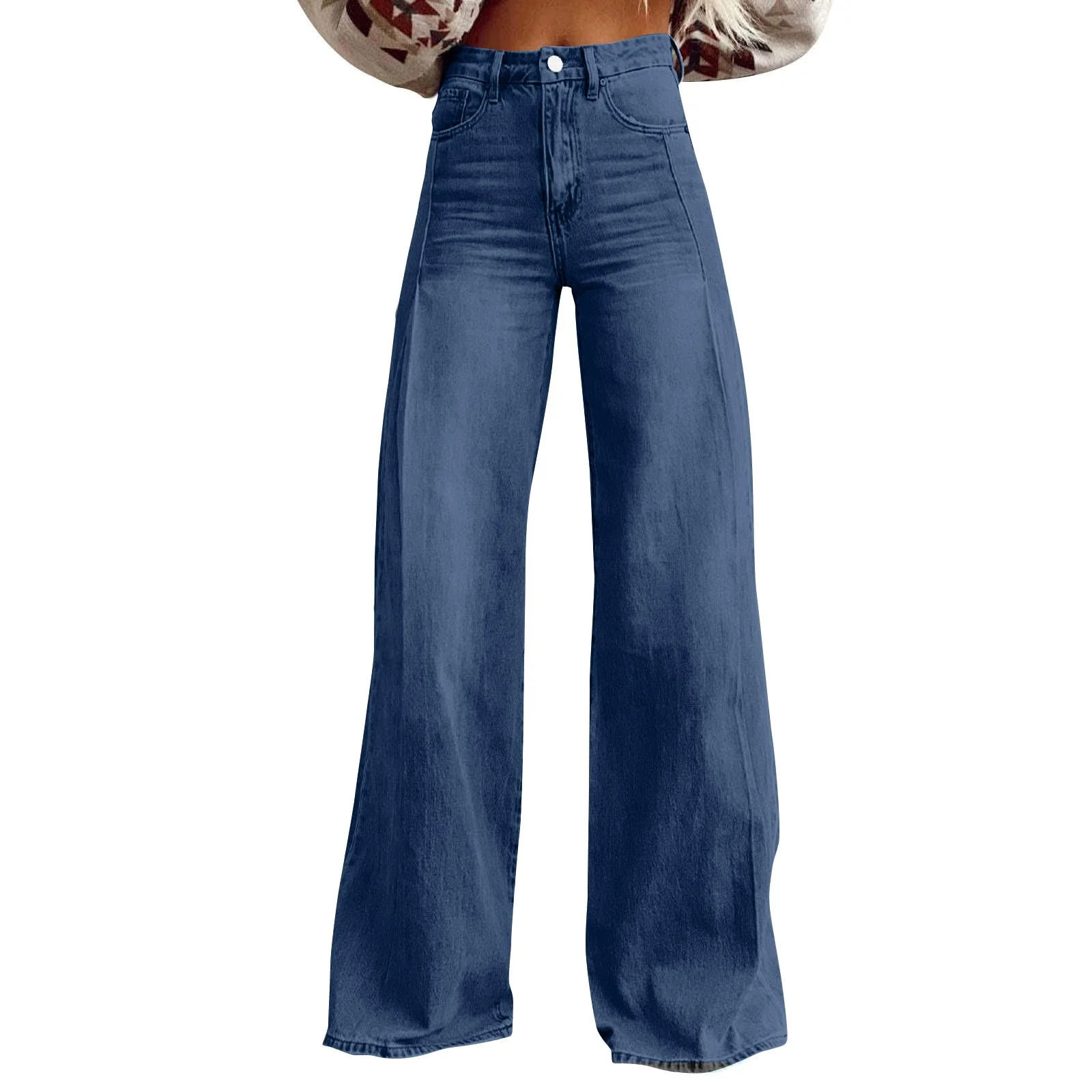Flare Jeans for Women High Waisted Stretchy Tall Jeans Loose Fit Wide Leg Flare Pants Bootcut Vin... | Walmart (US)