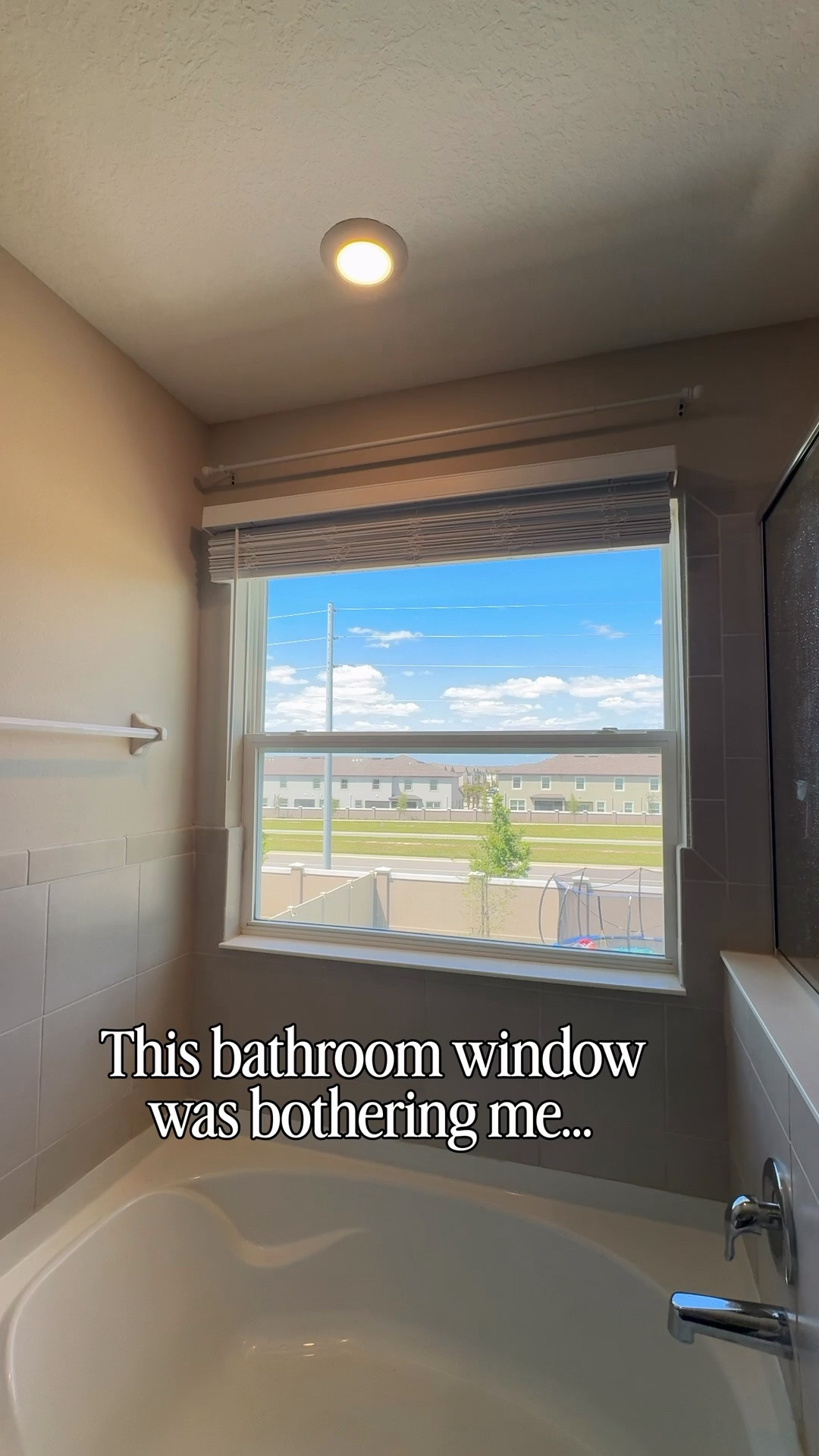 This bathroom window was bothering me more than I realized… now it feels peaceful.

I added light-filtering window film for privacy while still letting in natural light, then layered in simple linen curtains to soften the space and make it feel more finished.

#bathroomrefresh #bathroomdecor #homeupdates #windowtreatment #homedecorideas

#LTKHome