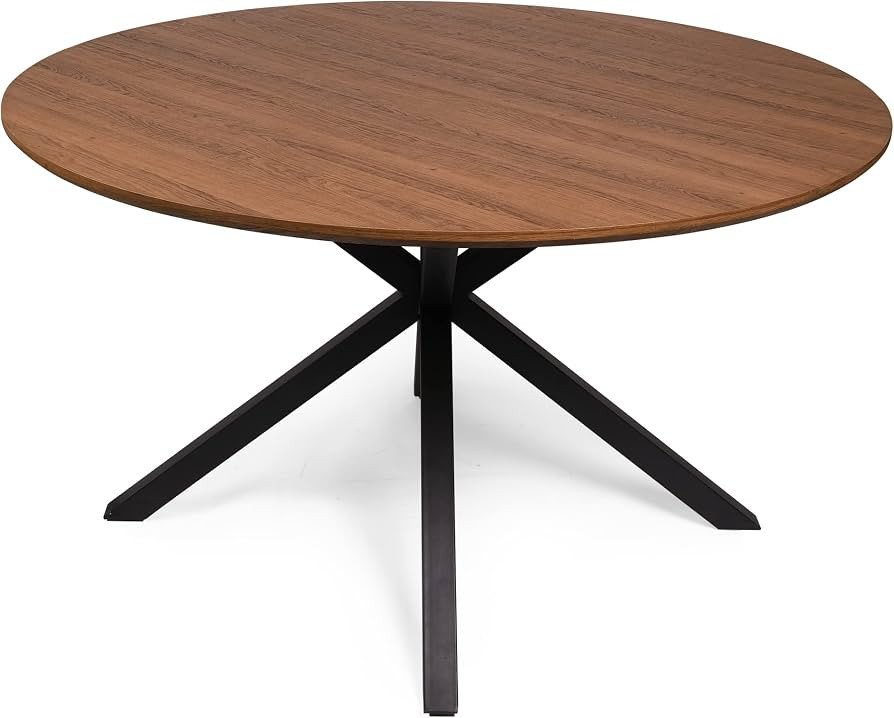 53'' Mid-Century Modern Round Dining Room Table for 4-6 Person for Home, Kitchen, Restaurant, W/S... | Amazon (US)
