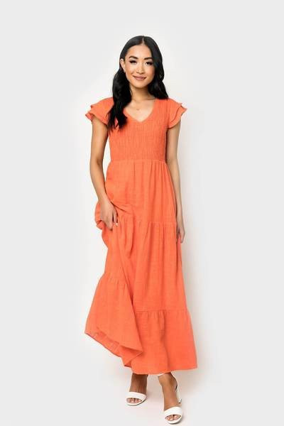 Smocked Flutter Dress | Gibson