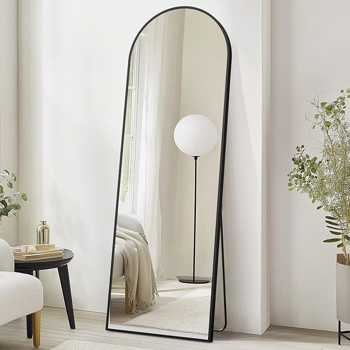 DUMOS Arched Full Length Mirror with Stand Floor Standing Aluminum Frame for Bedroom Body Hanging... | Amazon (US)