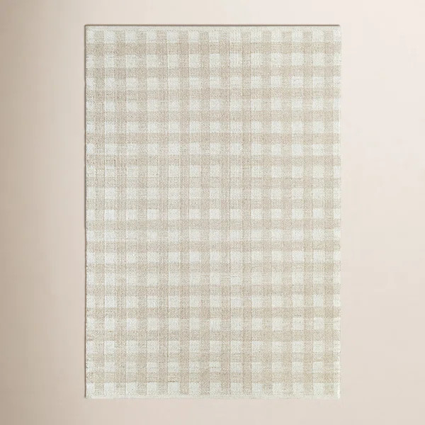 Lavande Plaid Wool Area Rug | Birch Lane