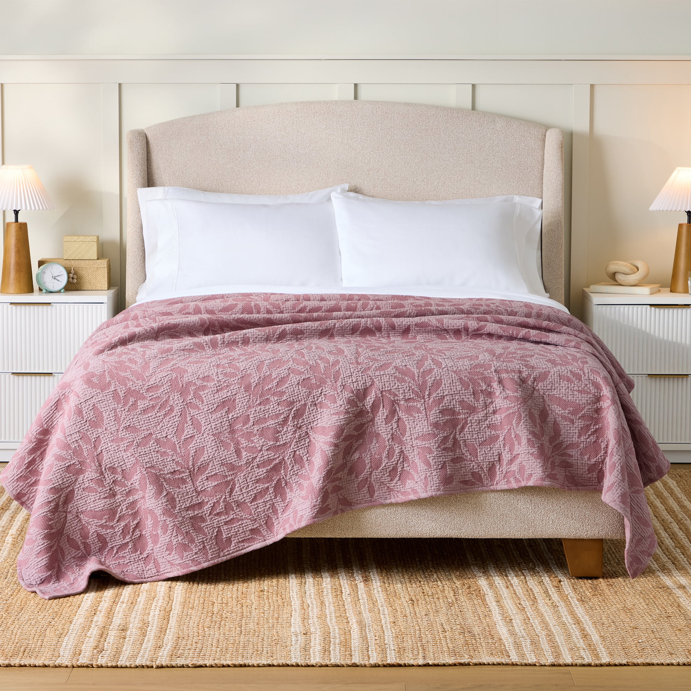 Better Homes & Gardens Botanical Double Cloth Quilt, King, Dark Cilantro Green Bedding | Walmart (US)