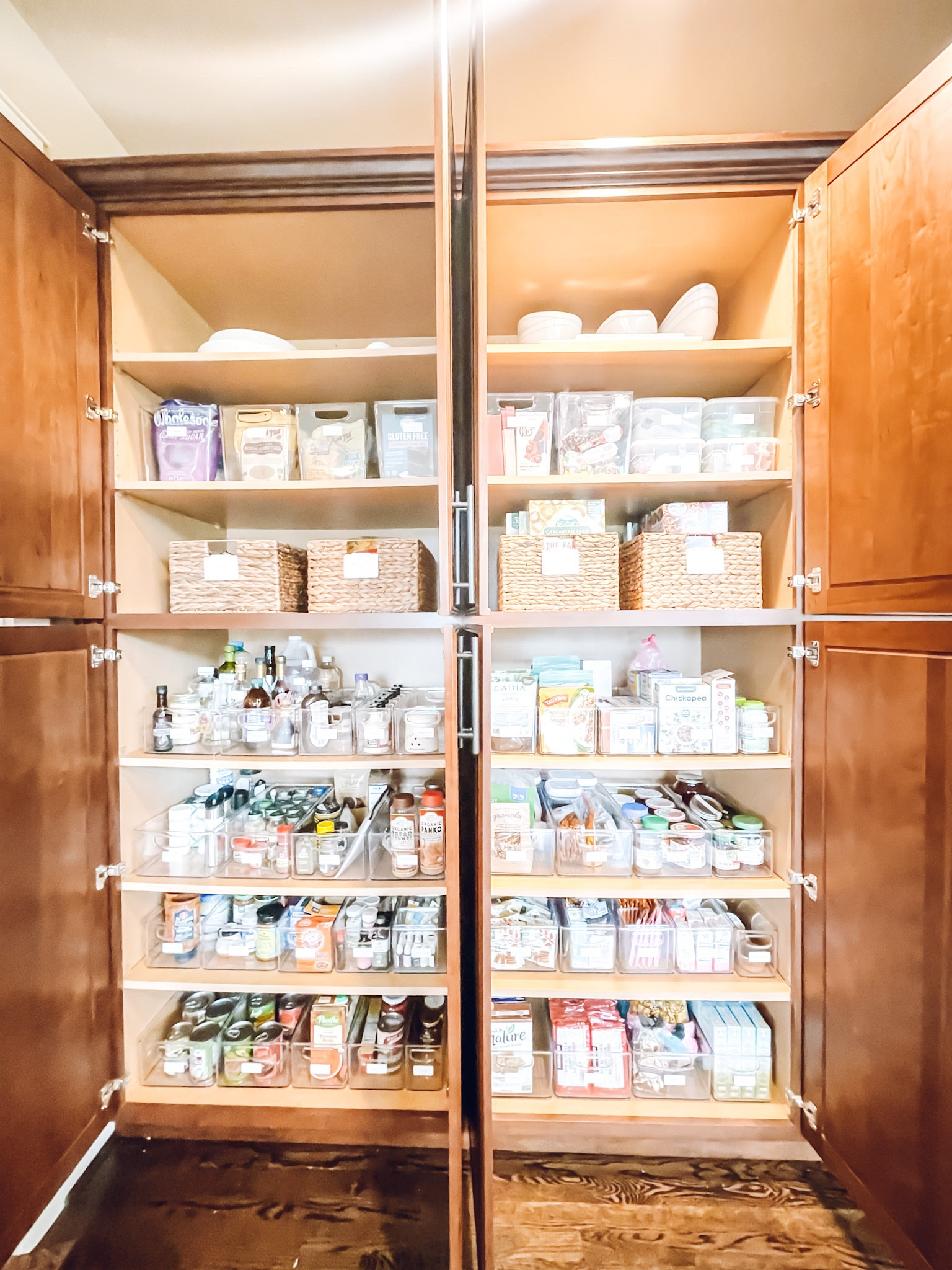 Pantry organization. The Container Store Water Hyacinth Bin. The Container Store Pouch. IDesign Linus Medium Deep Drawer Bin. IDESIGN Linus Jumbo Pantry Bin. The Container Store Our Shoe Box✨

#LTKfamily #LTKhome #LTKkids