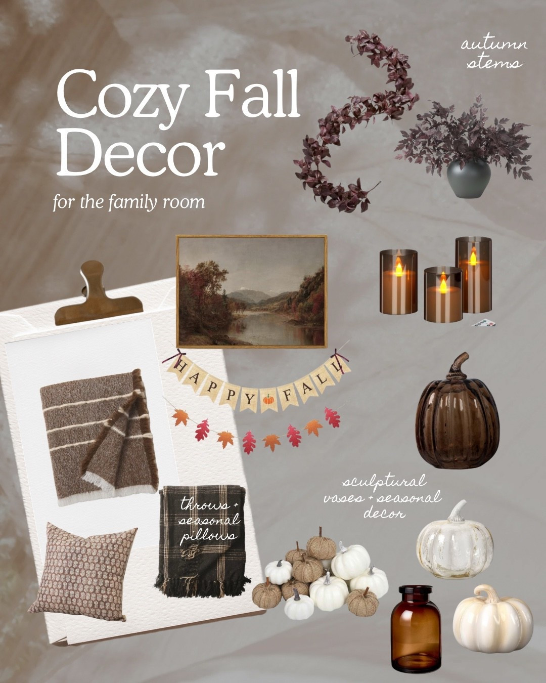 Family room fal decor 

#LTKFallSale #LTKHome #LTKSeasonal