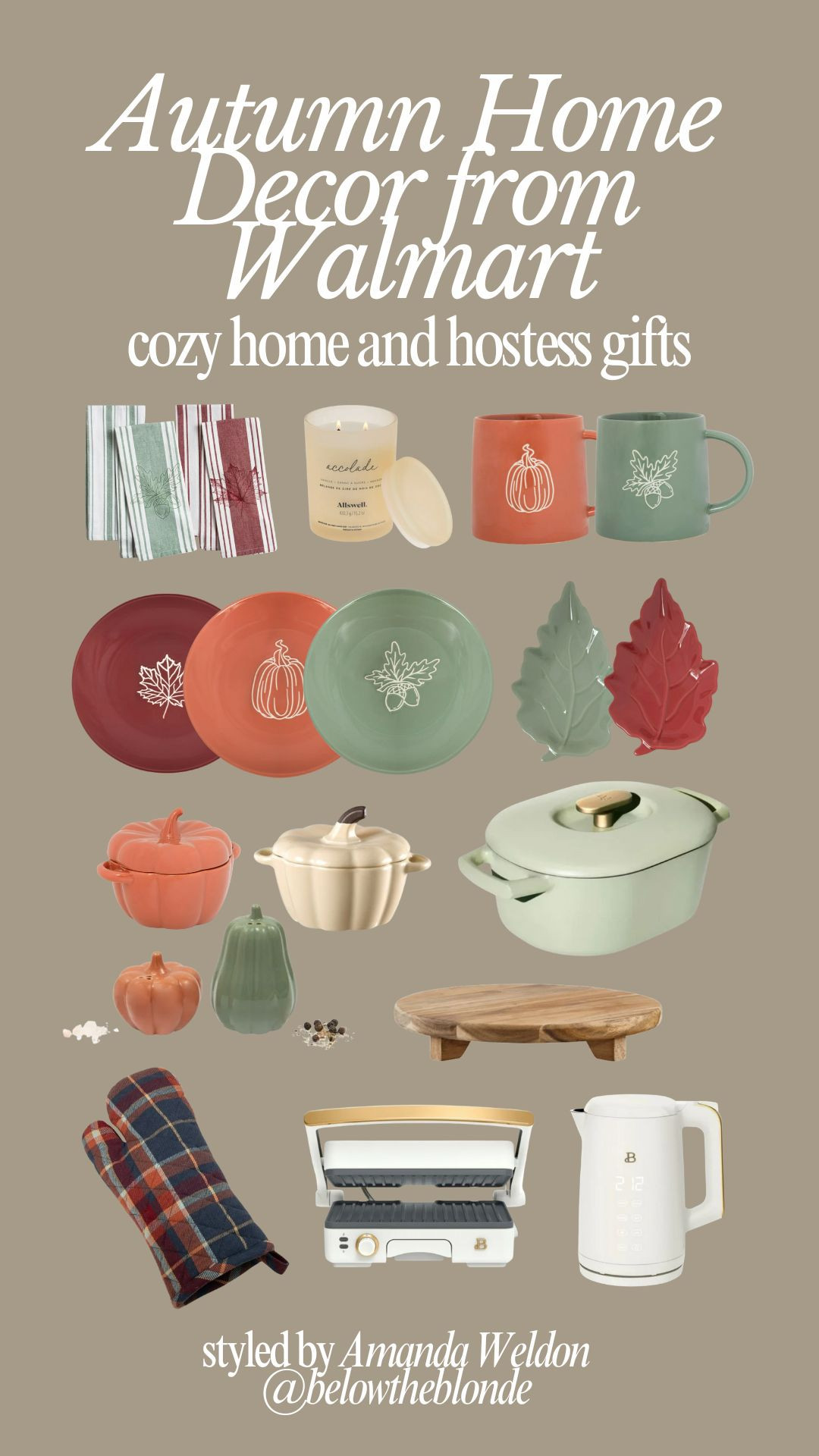 Autumn entertaining never looked so good 🍂✨ This curated collection of Thanksgiving-ready home décor from Walmart feels like it could have been pulled straight from Williams Sonoma or Pottery Barn — but at a fraction of the price. Think timeless, nature-inspired serving pieces, cozy hostess gifts, and a few stunning finds from Drew Barrymore’s Beautiful line (and beautiful it truly is).

From pumpkin cocottes and autumn leaf plates to plaid oven mitts, candles, and an elegant electric kettle, these pieces will carry you through hosting season year after year. Whether you’re setting the table, gifting the host, or simply bringing autumn charm into your own home, this edit has everything you need. 

 #LTKcanada #LTKcasa #LTKgiftguide