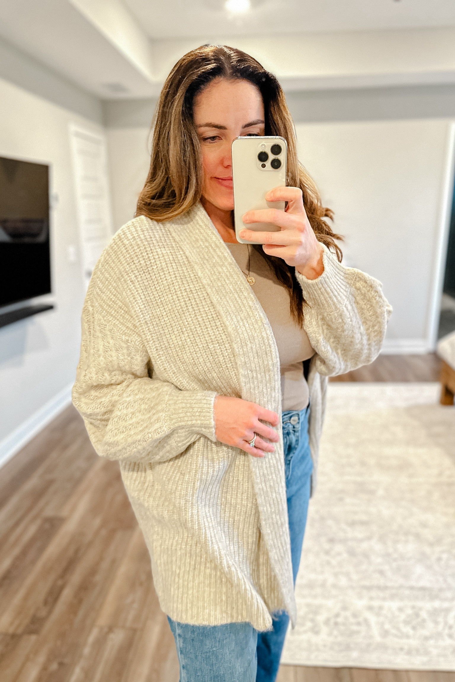 Wardrobe staple oatmeal cardigan from revolve Tularosa gorgeous and warm for cozy winter layers & bump friendly 

#LTKmidsize #LTKSeasonal #LTKbump