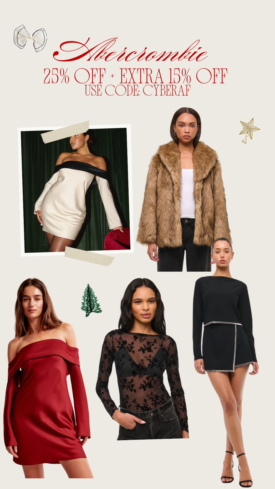 Holiday outfit Inspo 🚨 Abercrombie 25% off + 15% off with code CYBERAF 

#LTKCyberWeek #LTKSaleAlert #LTKHoliday